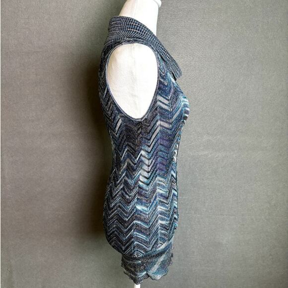 INC International Concepts Black Metallic Sleeveless Top M - Picture 2 of 5